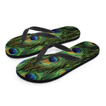 Peacock Tail Print Flip Flops