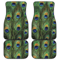 Peacock Tail Print Front and Back Car Floor Mats