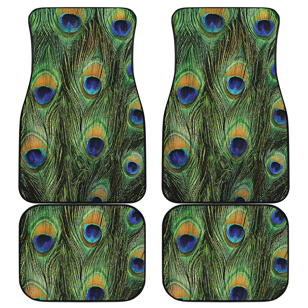 Peacock Tail Print Front and Back Car Floor Mats