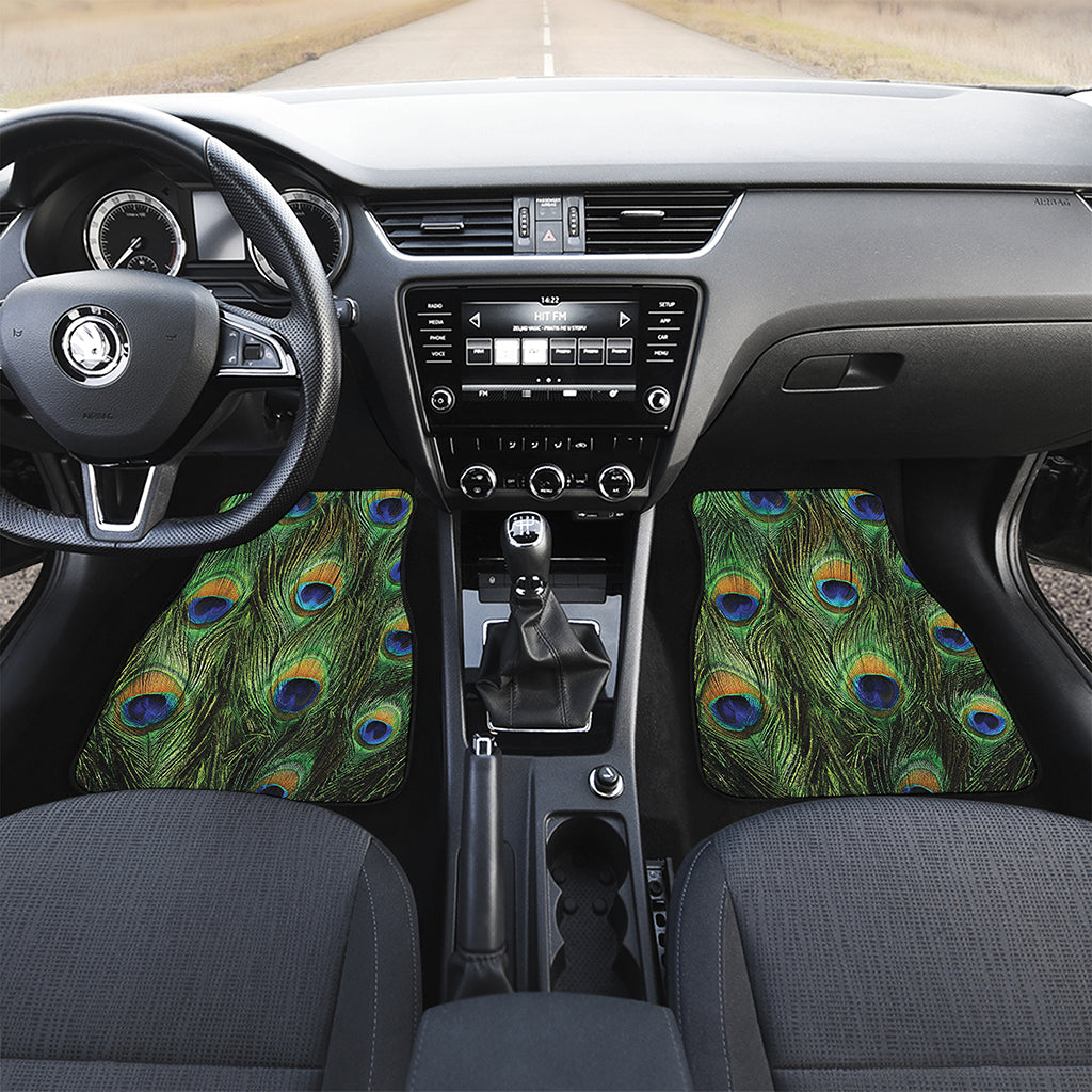 Peacock Tail Print Front and Back Car Floor Mats