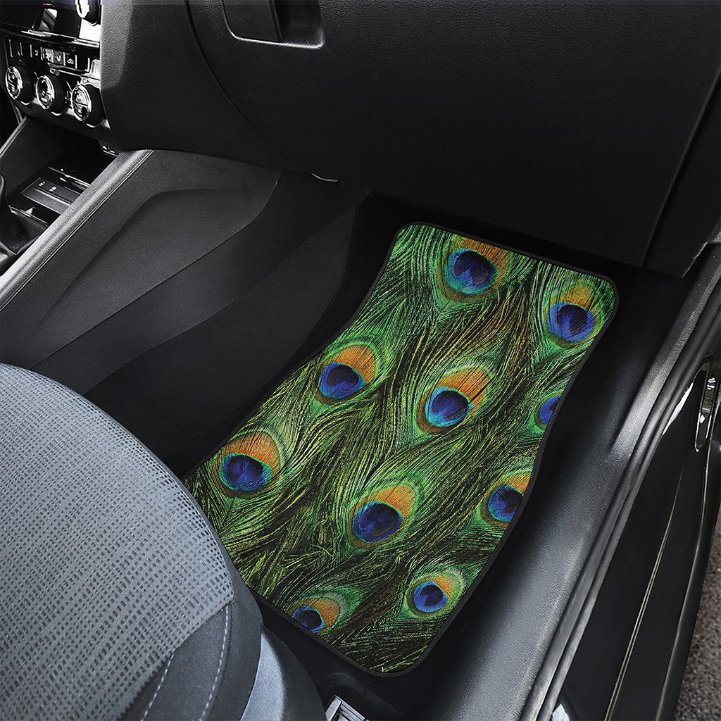 Peacock Tail Print Front and Back Car Floor Mats