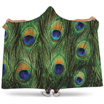 Peacock Tail Print Hooded Blanket