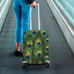 Peacock Tail Print Luggage Cover