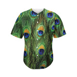 Peacock Tail Print Men's Baseball Jersey