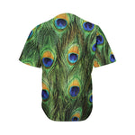 Peacock Tail Print Men's Baseball Jersey