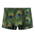 Peacock Tail Print Men's Boxer Briefs
