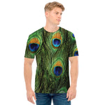 Peacock Tail Print Men's T-Shirt