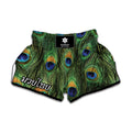 Peacock Tail Print Muay Thai Boxing Shorts