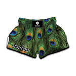 Peacock Tail Print Muay Thai Boxing Shorts