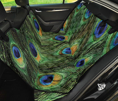 Peacock Tail Print Pet Car Back Seat Cover