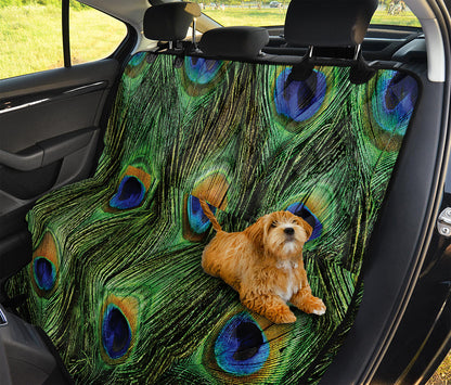 Peacock Tail Print Pet Car Back Seat Cover