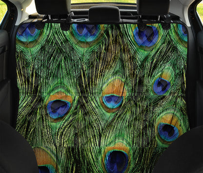 Peacock Tail Print Pet Car Back Seat Cover