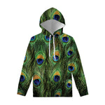 Peacock Tail Print Pullover Hoodie