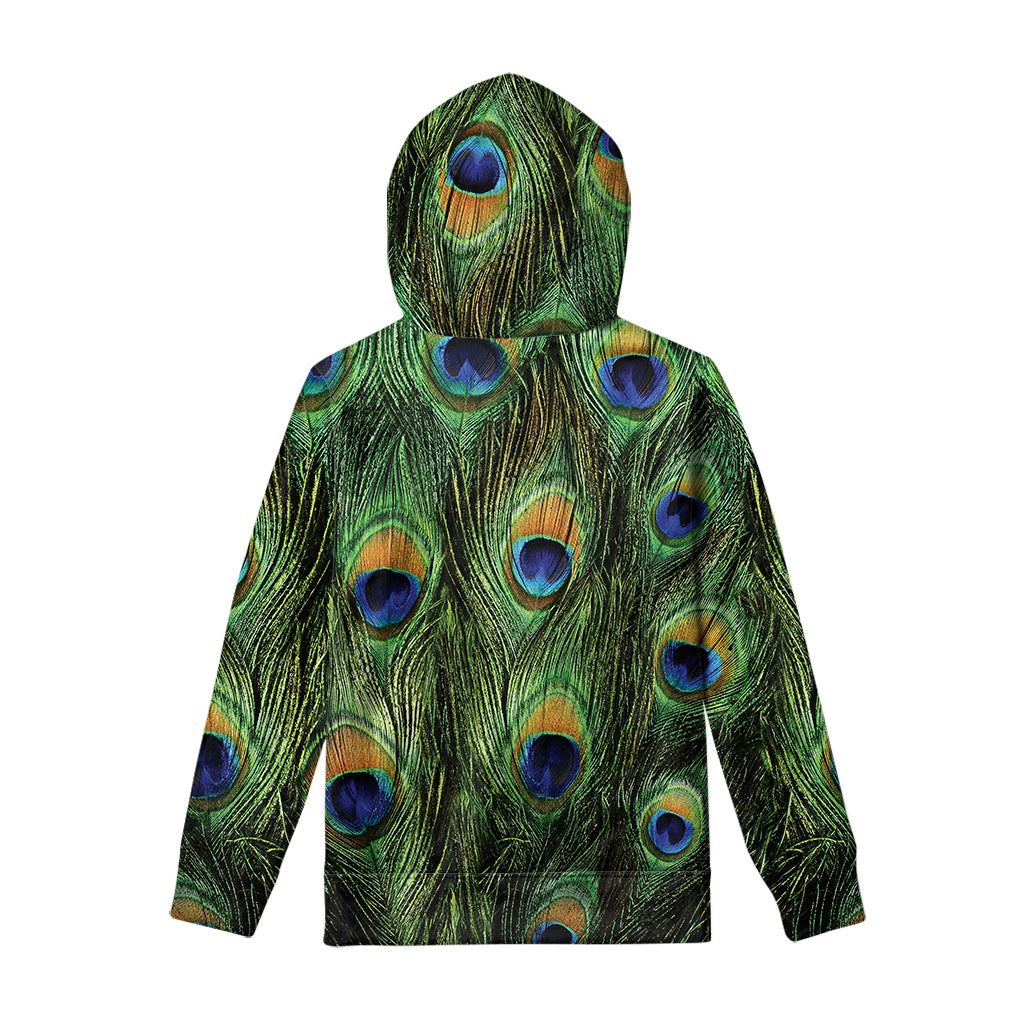 Peacock Tail Print Pullover Hoodie