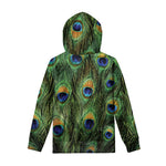 Peacock Tail Print Pullover Hoodie