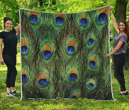 Peacock Tail Print Quilt