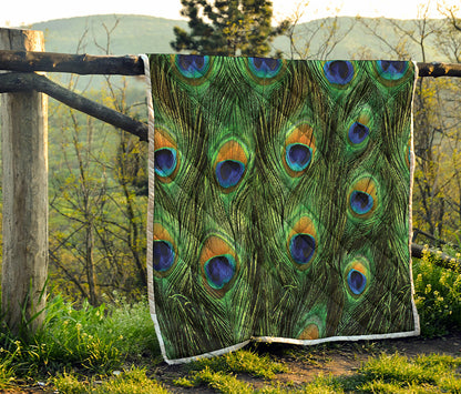 Peacock Tail Print Quilt