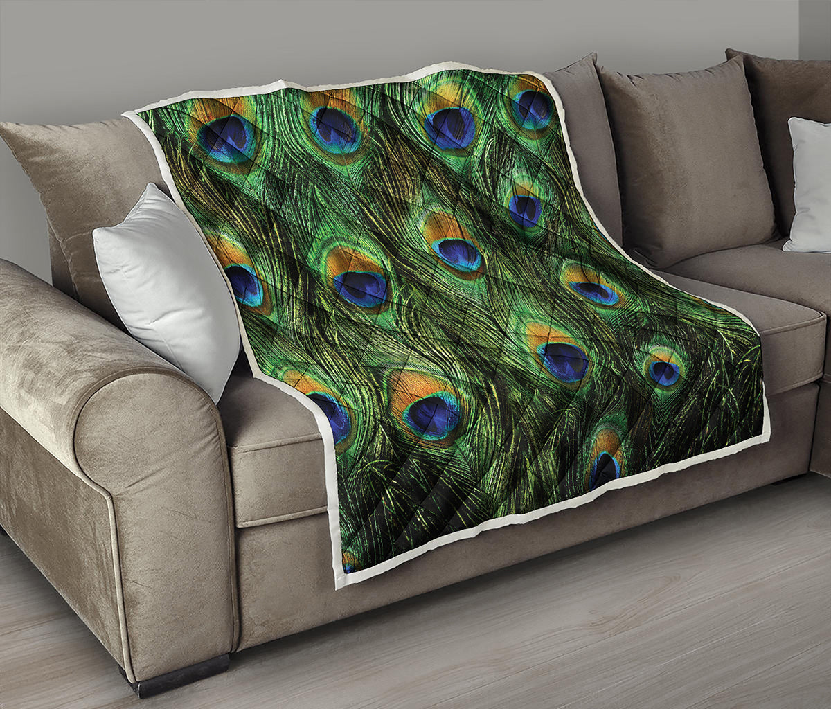 Peacock Tail Print Quilt
