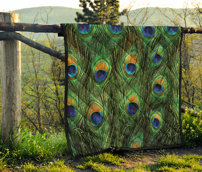 Peacock Tail Print Quilt