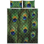 Peacock Tail Print Quilt Bed Set