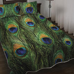 Peacock Tail Print Quilt Bed Set