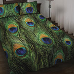 Peacock Tail Print Quilt Bed Set