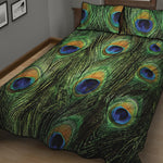 Peacock Tail Print Quilt Bed Set