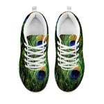 Peacock Tail Print White Sneakers