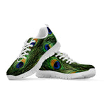 Peacock Tail Print White Sneakers