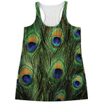 Peacock Tail Print Women's Racerback Tank Top