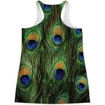 Peacock Tail Print Women's Racerback Tank Top