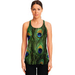 Peacock Tail Print Women's Racerback Tank Top