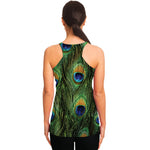 Peacock Tail Print Women's Racerback Tank Top