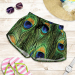 Peacock Tail Print Women's Shorts
