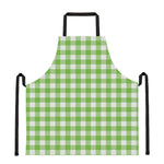 Pear Green And White Gingham Print Apron