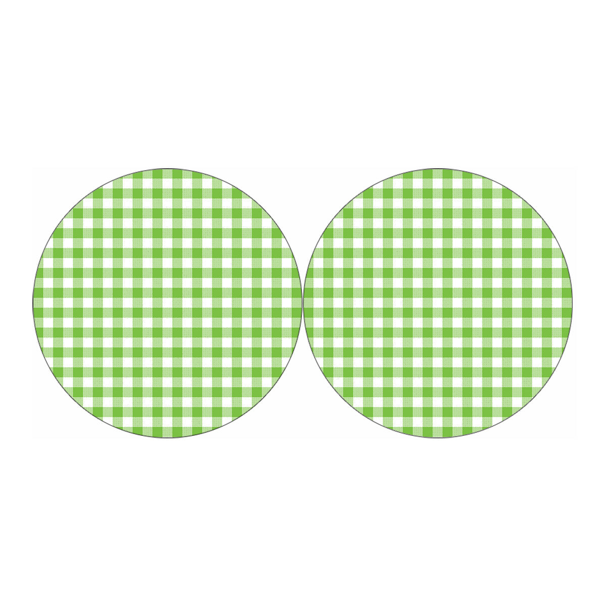 Pear Green And White Gingham Print Car Coasters