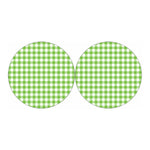 Pear Green And White Gingham Print Car Coasters