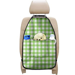 Pear Green And White Gingham Print Car Seat Organizers
