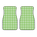Pear Green And White Gingham Print Front Car Floor Mats
