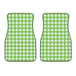 Pear Green And White Gingham Print Front Car Floor Mats