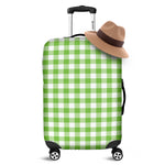 Pear Green And White Gingham Print Luggage Cover