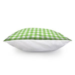 Pear Green And White Gingham Print Pillow Cover