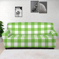 Pear Green And White Gingham Print Sofa Cover