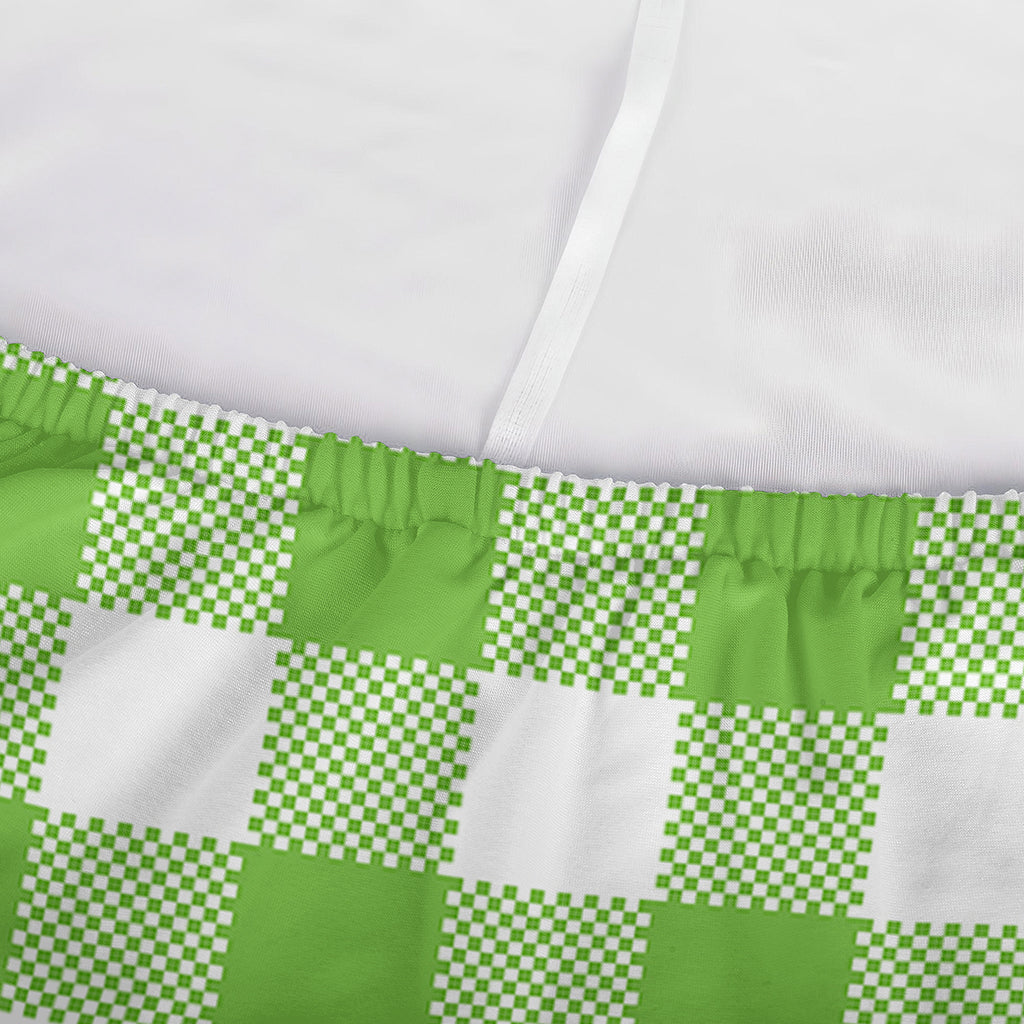 Pear Green And White Gingham Print Sofa Cover