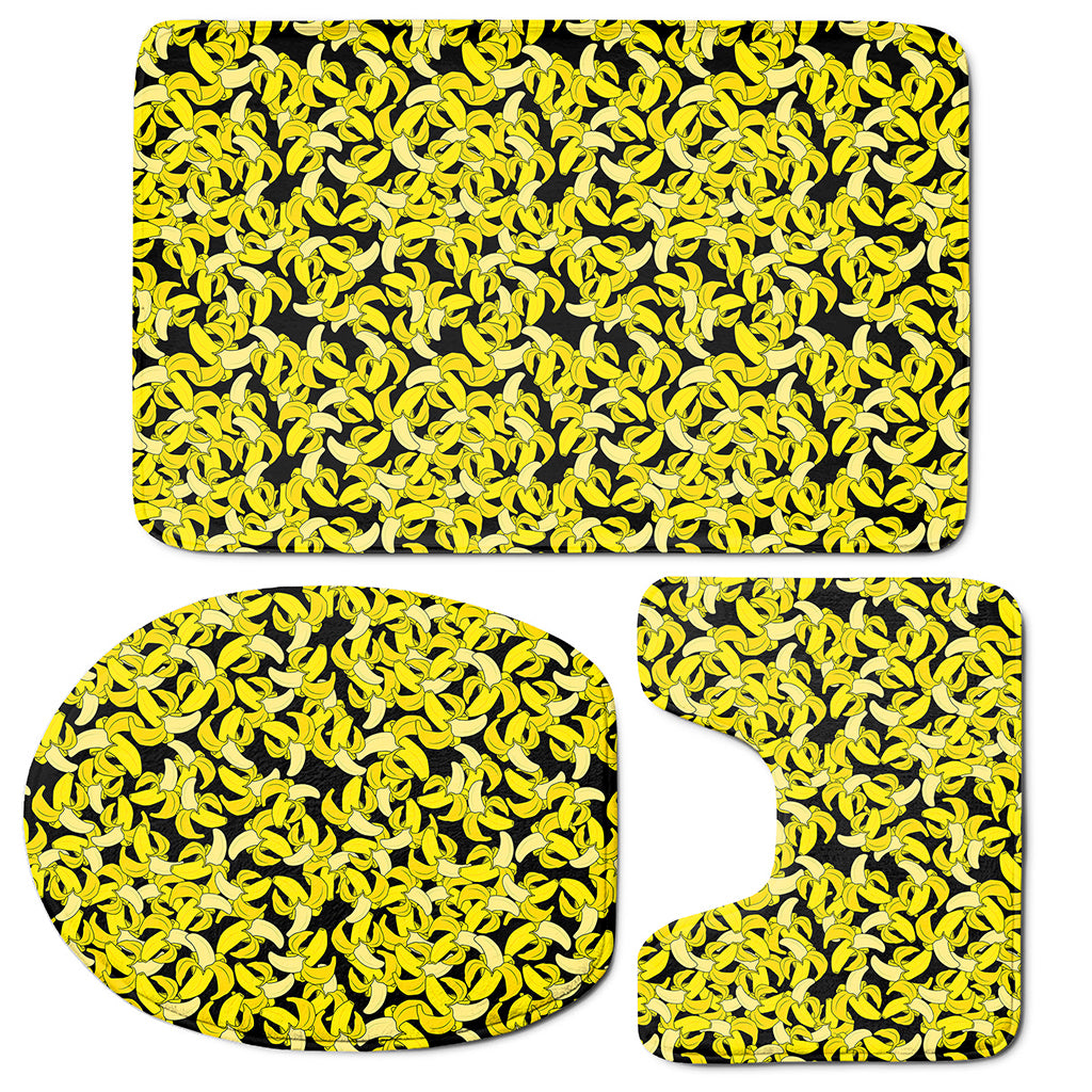 Peeled Banana Pattern Print 3 Piece Bath Mat Set