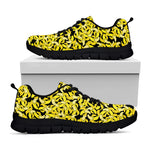 Peeled Banana Pattern Print Black Sneakers