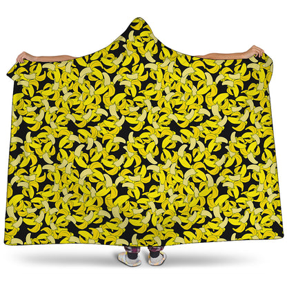 Peeled Banana Pattern Print Hooded Blanket