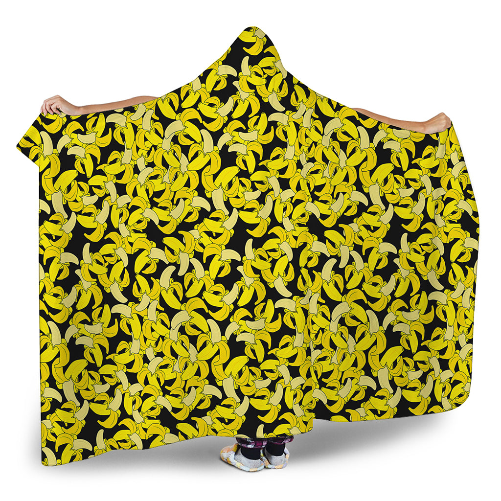 Peeled Banana Pattern Print Hooded Blanket