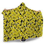 Peeled Banana Pattern Print Hooded Blanket