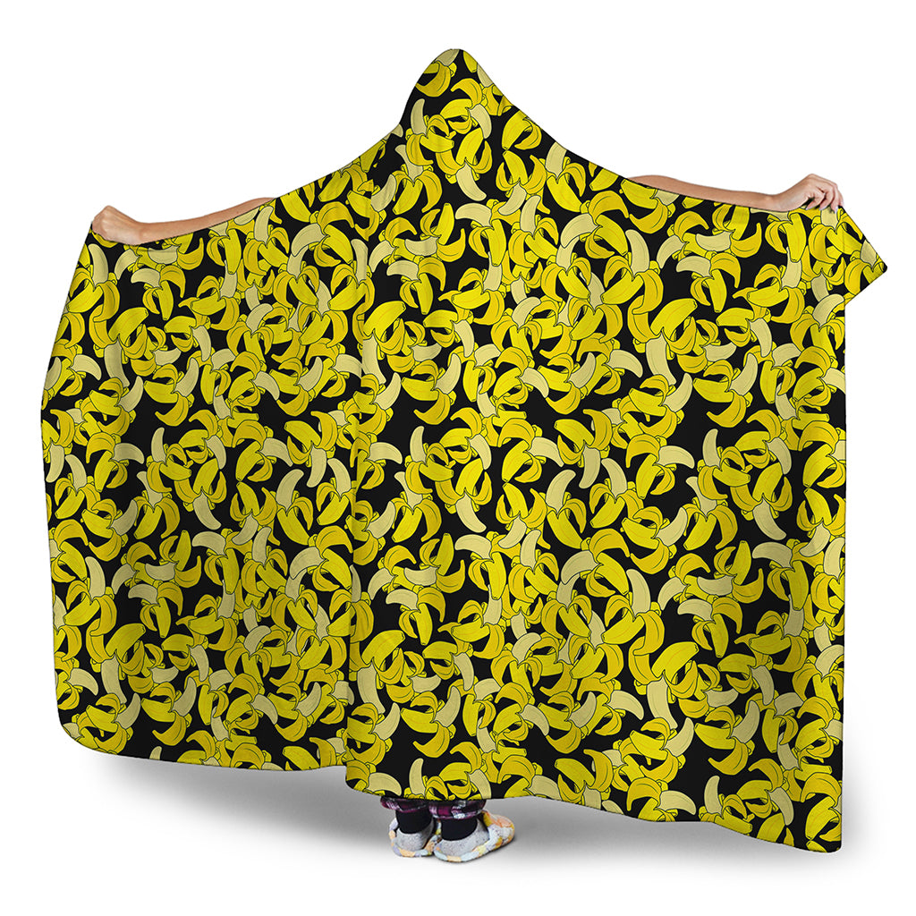 Peeled Banana Pattern Print Hooded Blanket
